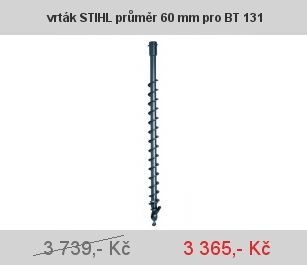 vrták STIHL průměr 60 mm pro BT 131 vrták STIHL průměr 60 mm pro BT 131
