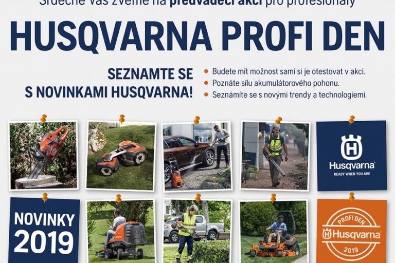 Husqvarna PROFI DEN 2019 u nás bude v září. - foto č. 1