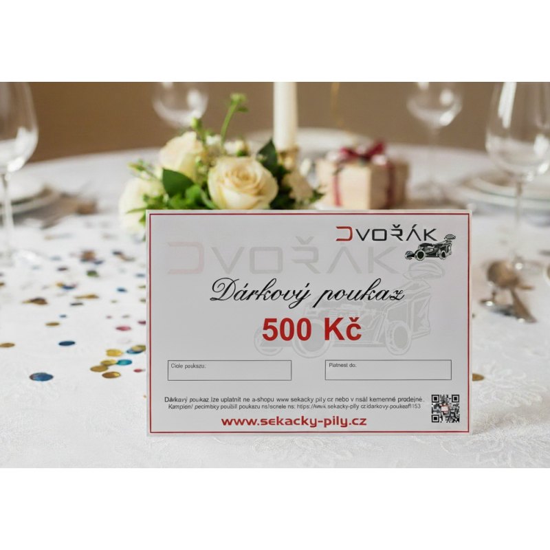 dárkový poukaz v hodnotě 500 Kč