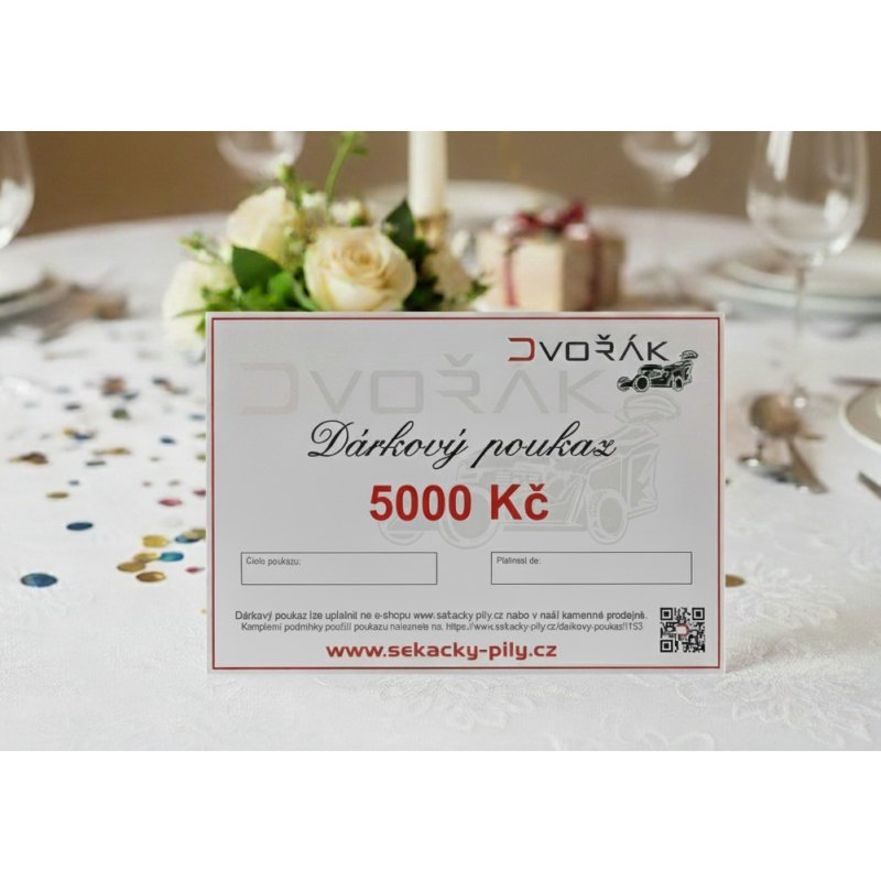 dárkový poukaz v hodnotě 5000 Kč